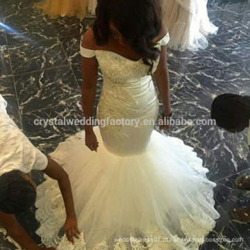 Vestidos De Novia Vestido de noiva Peixe Cauda Pérolas Beaded Lace Appliques Sexy Mermaid Wedding Dress CWFw2236